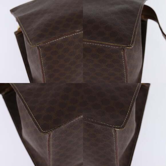 CELINE Macadam Canvas Hand Bag Pvc Leather Brown Gold - Picture 10 of 12